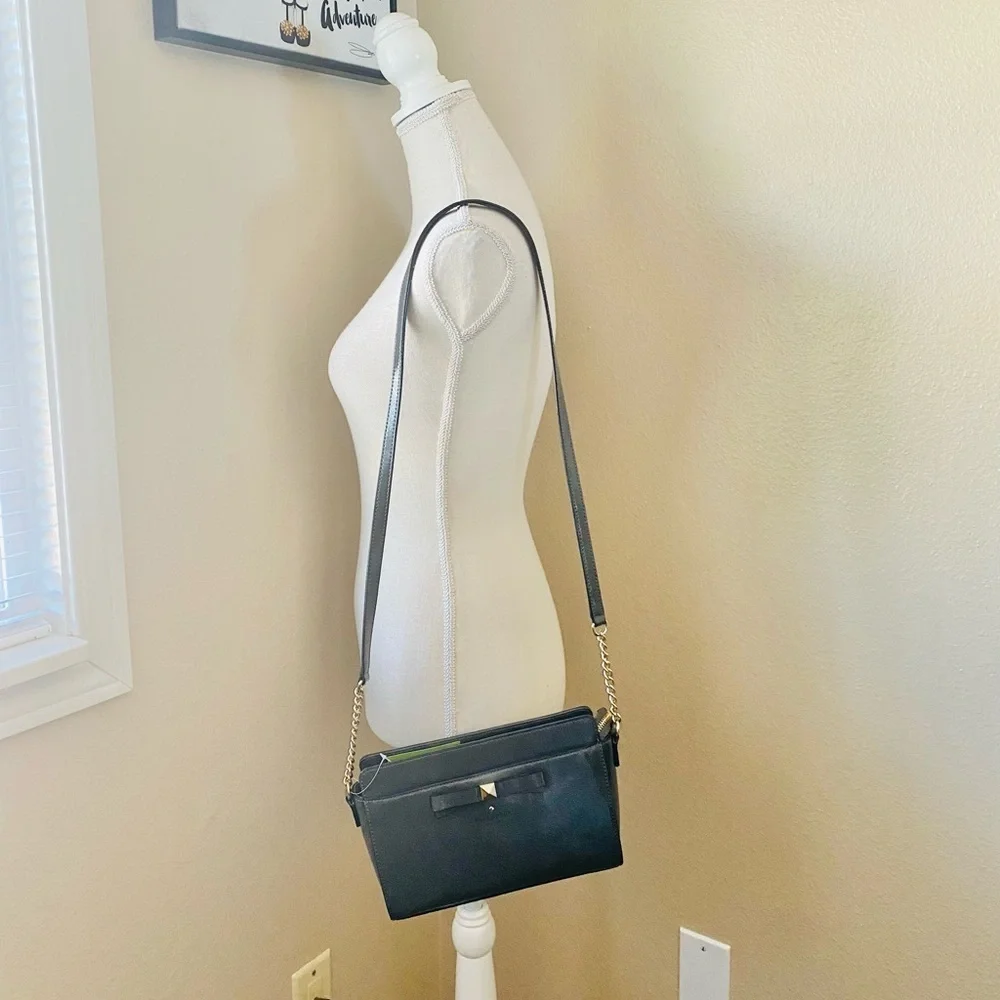 kate spade Angelica Beacon Court crossbody in shadow gray